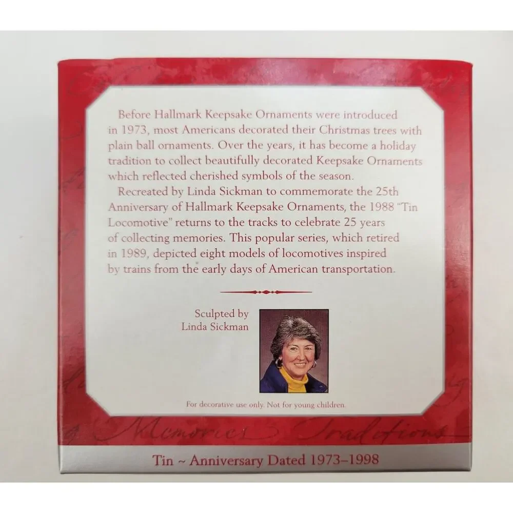 Hallmark Keepsake Tin Locomotive Ornament Anniversary Ed. Christmas 1998 NIB